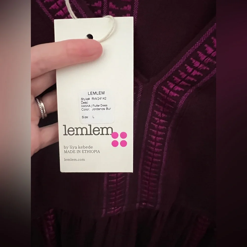lemlem Hanna Cotton Blend Cover Up Dress New